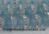 CCN4617 15.5 inches 10mm round candy jade with rhinestone beads