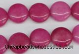 CCN486 15.5 inches 14mm flat round candy jade beads wholesale
