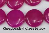 CCN499 15.5 inches 20mm flat round candy jade beads wholesale