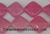 CCN597 15.5 inches 15*15mm diamond candy jade beads wholesale