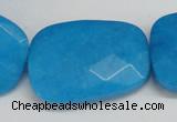 CCN711 15.5 inches 30*40mm faceted trapezoid candy jade beads