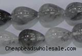 CCQ106 15.5 inches 13*18mm teardrop cloudy quartz beads wholesale