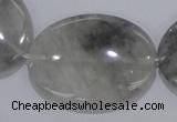 CCQ150 15.5 inches 30*40mm oval cloudy quartz beads wholesale