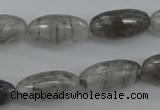 CCQ292 15.5 inches 10*20mm faceted rice cloudy quartz beads