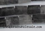 CCQ555 15.5 inches 10*15mm faceted tube cloudy quartz beads