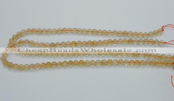 CCR02 15.5 inches 7mm round natural citrine gemstone beads wholesale