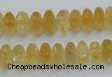 CCR10 15.5 inches 6*12mm faceted rondelle natural citrine gemstone beads