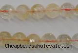 CCR155 15.5 inches 10mm faceted round natural citrine beads