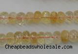CCR161 15.5 inches 5*8mm faceted rondelle natural citrine beads