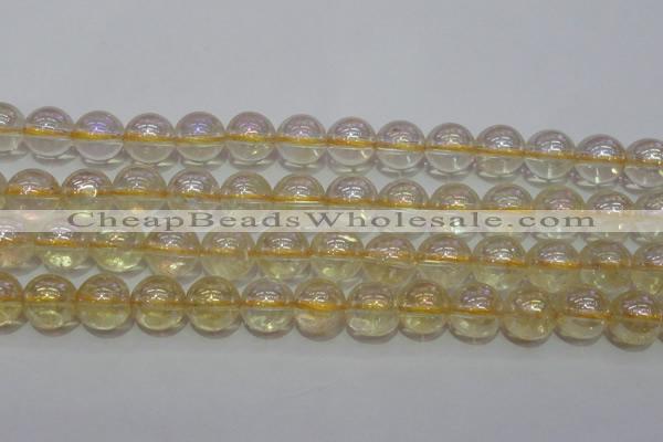 CCR303 15.5 inches 10mm round AB-color natural citrine beads