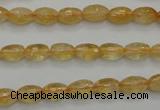 CCR32 15.5 inches 6*8mm faceted rice natural citrine gemstone beads