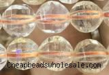 CCR322 15.5 inches 8mm faceted round natural citrine beads