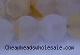 CCR375 15.5 inches 14mm round matte citrine beads wholesale