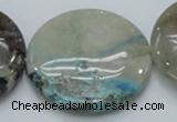 CCS09 15.5 inches 40mm flat round natural chrysocolla gemstone beads