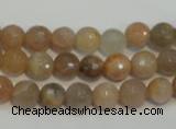 CCS311 15.5 inches 8mm faceted round natural sunstone beads