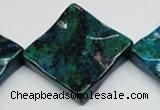 CCS488 15.5 inches 32*32mm wavy diamond dyed chrysocolla gemstone beads