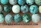 CCS882 15.5 inches 5.5mm faceted round natural chrysocolla beads
