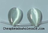 CCT1020 Top-drilled 13*18mm flat teardrop cats eye beads wholesale