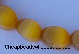 CCT26 14 inches 10*14mm twisted honey yellow cats eye beads wholesale
