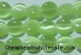 CCT460 15 inches 6mm flat round cats eye beads wholesale