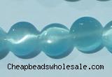 CCT492 15 inches 8mm flat round cats eye beads wholesale