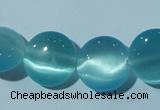 CCT524 15 inches 10mm flat round cats eye beads wholesale