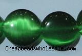 CCT576 15 inches 14mm flat round cats eye beads wholesale
