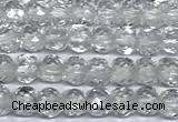 CCU1000 15 inches 4mm faceted cube white crystal beads