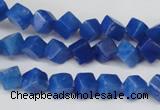 CCU101 15.5 inches 6*6mm cube dyed white jade beads wholesale