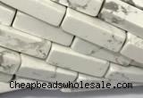 CCU1138 15 inches 4*13mm cuboid white howlite beads