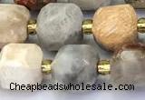 CCU1288 15 inches 9mm - 10mm faceted cube chrysanthemum agate beads