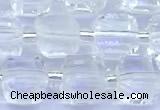 CCU1300 15 inches 9mm - 10mm faceted cube white crystal beads