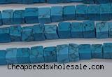 CCU303 15.5 inches 4*4mm cube imitation turquoise beads wholesale