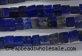 CCU315 15.5 inches 4*4mm cube lapis lazuli beads wholesale