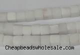 CCU45 15.5 inches 6*6mm cube white stone beads wholesale
