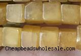 CCU481 15.5 inches 6*6mm cube yellow aventurine beads wholesale