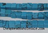 CCU50 15.5 inches 6*6mm cube turquoise beads wholesale