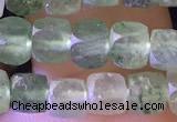 CCU803 15 inches 4mm faceted cube strawberry quartz beads