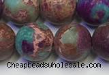 CDE1038 15.5 inches 10mm round matte sea sediment jasper beads