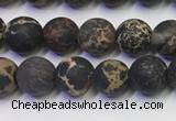 CDE1046 15.5 inches 6mm round matte sea sediment jasper beads