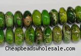 CDE135 15.5 inches 6*12mm rondelle dyed sea sediment jasper beads