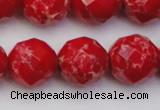 CDE2127 15.5 inches 20mm faceted round dyed sea sediment jasper beads