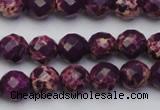CDE2141 15.5 inches 8mm faceted round dyed sea sediment jasper beads