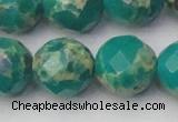 CDE2179 15.5 inches 24mm faceted round dyed sea sediment jasper beads