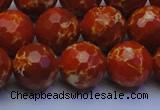 CDE2500 15.5 inches 14mm faceted round dyed sea sediment jasper beads