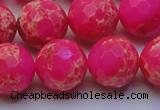 CDE2509 15.5 inches 18mm faceted round dyed sea sediment jasper beads