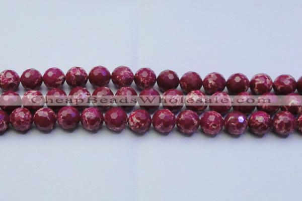 CDE2521 15.5 inches 14mm faceted round dyed sea sediment jasper beads