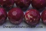CDE2524 15.5 inches 20mm faceted round dyed sea sediment jasper beads
