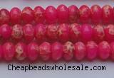 CDE2608 15.5 inches 5*8mm rondelle dyed sea sediment jasper beads