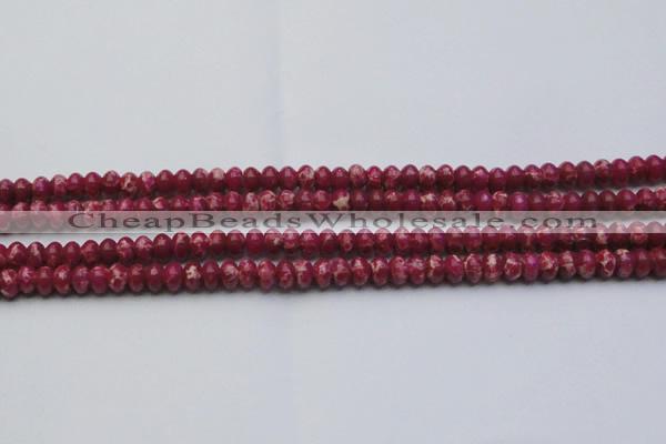 CDE2624 15.5 inches 5*8mm rondelle dyed sea sediment jasper beads
